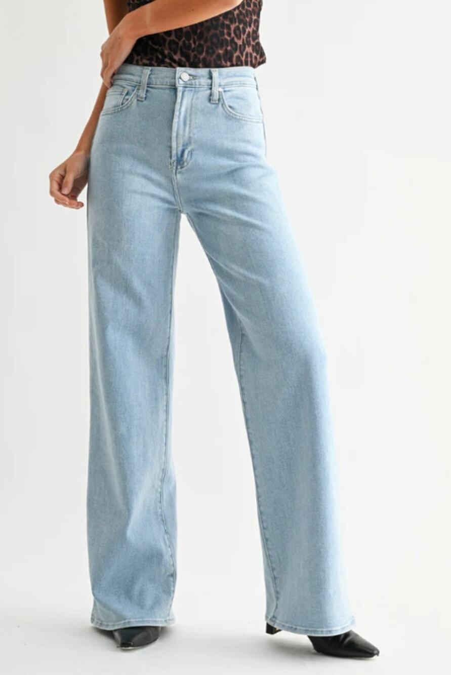 Just Black Denim The Palazzo Jean Blue Light Washed High Rise Women's 26